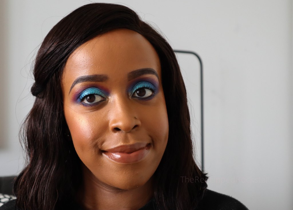 Stunning teal blue and purple makeup&nbsp;look